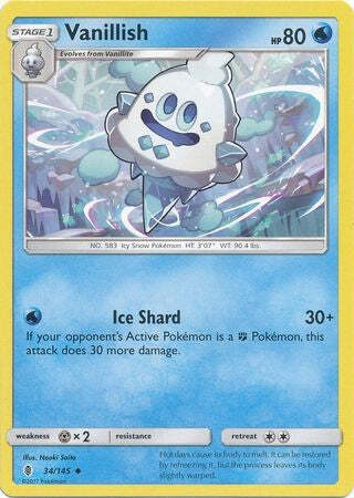 Vanillish 34/145 Uncommon - Pokemon Sun & Moon Guardians Rising Card
