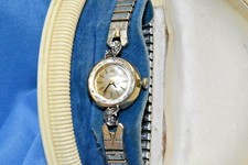 Stunning Quality 1965 Tissot Solid 14ct 14K Watch Set with Diamonds - Working