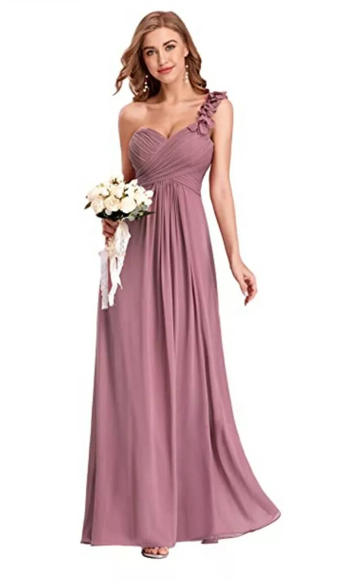 3 x Purple Orchid one shoulder Bridesmaid Dresses eBay
