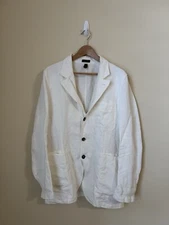 Drake’s London MKII Linen Games Blazer Jacket Oyster White 38