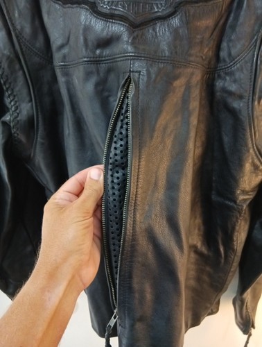 Chaqueta de montar de cuero Harley Davidson para hombre forro grande y mangas con cremallera talla M - Imagen 5 de 12