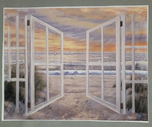 Trademark Fine Art ELONGATED WINDOW Printed Canvas Beach WALL ART Joval 15 x 30 - Picture 10 of 12