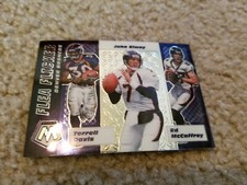 Denver Broncos Flea Flicker 2020 Panini NFL Mosaic #FF6 Davis Elway MCaffrey