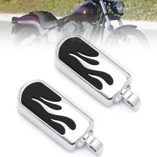 A Pair Flame Pattern Footpegs Footrest For Harley Sportster 883 XLH883 US