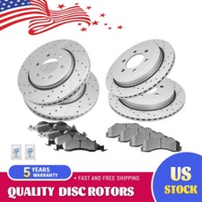 Front Rear Drilled Rotors Brake Pads for 07-09 Ford Expedition Lincoln Navigator