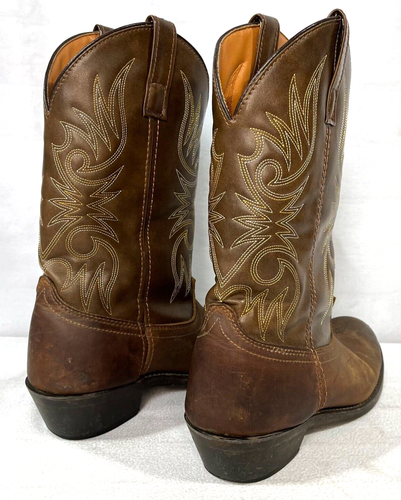 Men's Brown Laredo 4242 Cowboy Boots Size 9.5D LEA.VAMP.FOX Western Point Toe - Picture 6 of 15