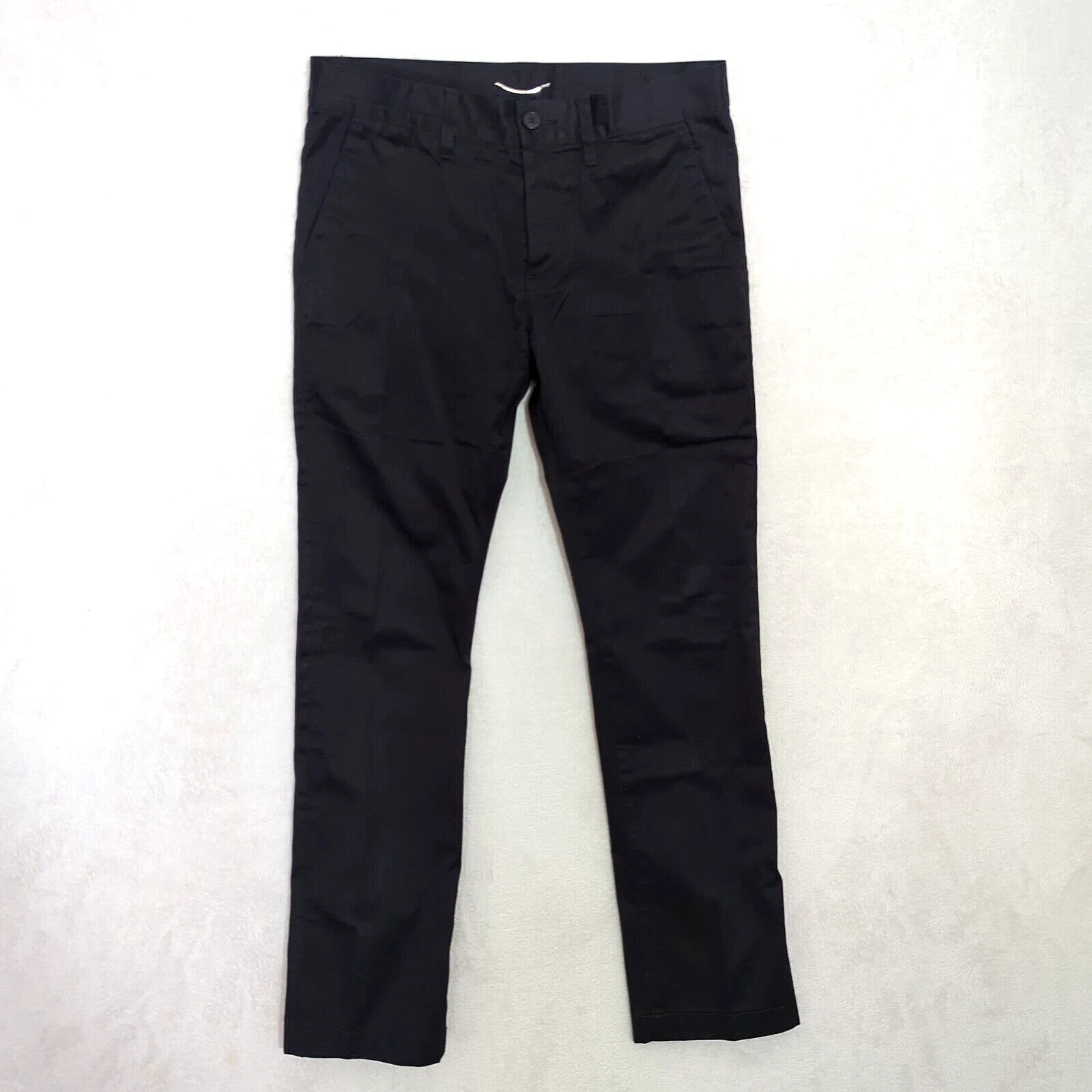 SAINT LAURENT (YSL) Yves Saint Laurent Pantalone Uomo Nero W31 L30 YSL Cotone Lucido Pantalone Jeans Raso