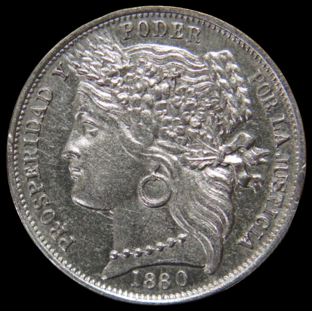1880 PERU UNA PESETA .900 SILVER COIN Small Dot After B # 0980 | eBay