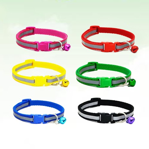 6 Colors Reflective Collar Adjustable Kitten Dog Safety Clip Pet