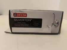 Delta 132890 Towel Robe Hook Polished Chrome Silverton Collection Open box