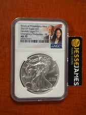 2021 (P) SILVER EAGLE NGC MS70 FR JOE BIDEN & HARRIS STRUCK AT PHILADELPHIA MINT