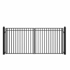 ALEKO Garden Yard Madrid Style 14 ft Steel Dual Swing Black Driveway Gate