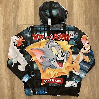 Members Only Tom and Jerry Cartoon Jacket Wind Breaker Men's Members Only Tom and Jerry Cartoon Jacket Wind Breaker Men's