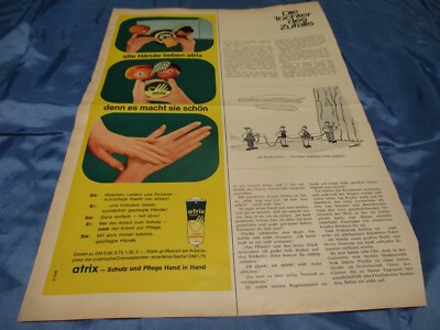 Atrix  Handcreme  , Reklame 1963  , Werbe - Druck , Nostalgie  Print  # 425