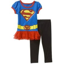 Supergirl 2 PC Short Sleeve Tunic Leggings Set Girl Size 5T