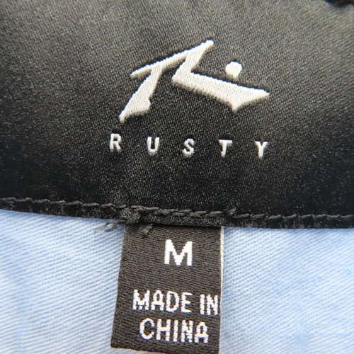Rusty Shirt Mens Adult Medium Blue Short Sleeve Button Up Casual - Picture 4 of 9