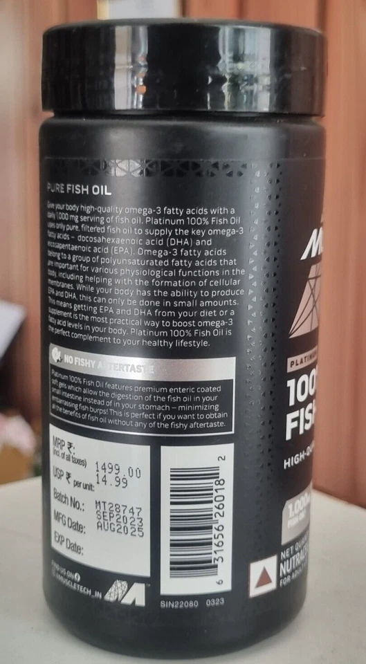 MUSCLETECH Platinum Fish Oil Omega-3 Good For Health - Image 3 of 3