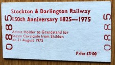 STOCKTON & DARLINGTON RAILWAY 150TH ANNIVERSARY 1825-1975 EDMONDSON TICKET 0885