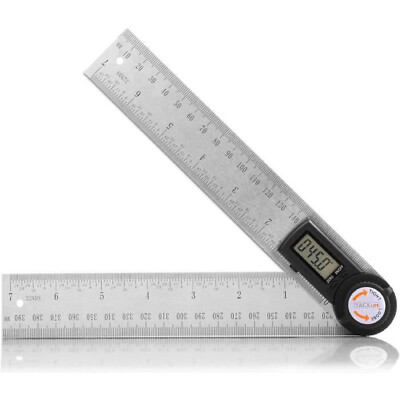 TACKLIFE Digital Edelstahl 400mm Winkellineal Winkelmessgerät LCD Winkelmesser