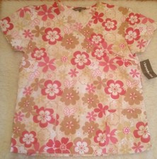 NWT Samantha Mara Floral Scrub Top Women  s Medium M