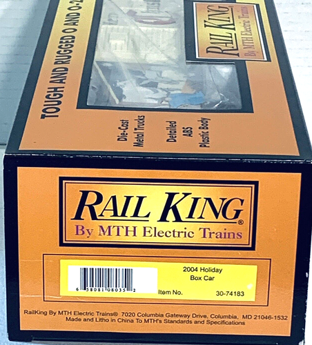 Rail King MTH 2004 Christmas Box Car 30-74183 NIB - Picture 3 of 3