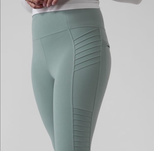 Athleta Delancey Moto Tight Leggings Minimalistic Grey Fitted Pants Size:SP New - Picture 2 of 9