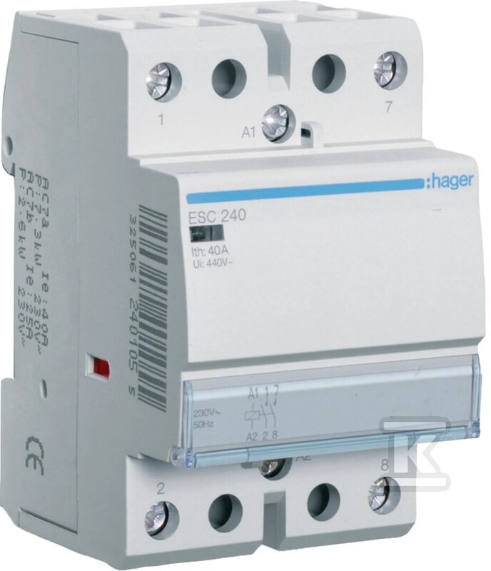 Hager Contacteur 40A 2F 230V (Esc240) - Image 2