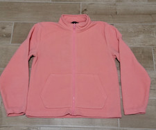 Eddie Bauer Youth Large 14/16 Fleece Jacket Peachy Pink Full Zip Pockets