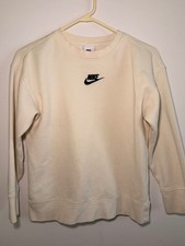 Nike Sportswear Club Fleece Crewneck Sweatshirt Cream Size Medium Teen/Kids