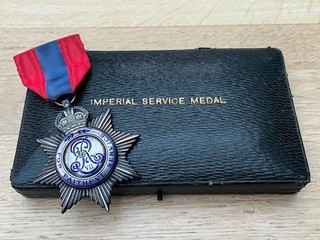 Fine Edward VII Imperial Service Medal In Fitted Case of Issue By Elkington.