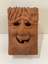 Vintage Scioto Terracotta Halloween Witch Face Paper Bag Candle Jack O Lantern