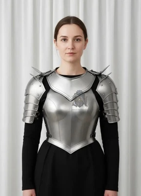 Medieval Woman Armor Steel Lady Armor Warrior Chest & Body Armor Women Costume - image 1 of 4