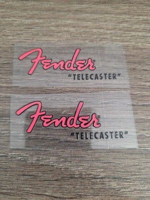 2pc Fender Telecaster Solod Color Outlined Raised UV DTF instant Headstock Decal