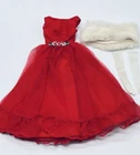 Barbie Junior Prom #1614 Dress Fur Gloves Vintage Clothing