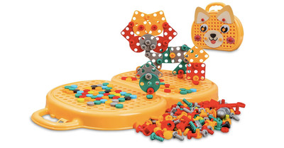 Screw Puzzle Suitcase, Dog Shape, 203 Pieces