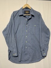 Vintage Chaps Ralph Lauren Men Shirt 17 34-35 Striped Long Sleeve Button Up XL
