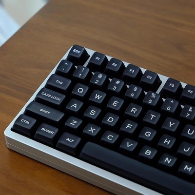 142 Keys Sa Profile Black Translucent PBT Doubleshot Keycaps Set Fit 60 65 75