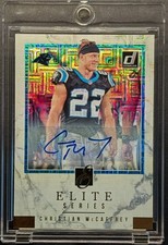 CHRISTIAN MCCAFFREY Auto 2018 Donruss Elite Series Escher Square Prizm SP /25