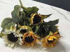 Artificial Flowers Sunflowers Bouquet, Faux Flowers with Stems Fake Sunf...