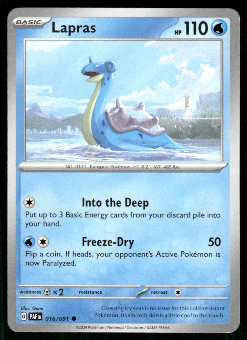2024 Scarlet & Violet Series - Paldean Fates Lapras Common #16