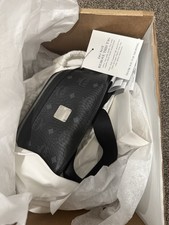 MCM Medium Fursten Belt Bag In Visetos Leather Made In Italy Black Unisex