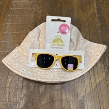 Baby Toddler Girls Ages 0-3 Years Sunglasses And Hat Set NWT Orange Daisy  s