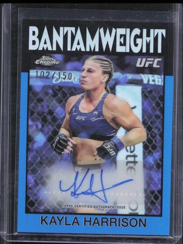 2026 Topps Chrome UFC Kayla Harrison 86S-KH 1986 Auto Blue Refractor /150