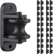 40 Pack Electric Fence Wood Post Roller Insulators, Corner Insulators Black