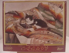 PASTIME PUZZLES 1000 PC. JIGSAW PUZZLE WHIMSY PIECES WALTER & ZEKE CATS MIMSB