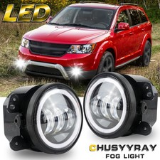 4inch Round Led Fog Light Front Bumper W Clear Lens For Dodge Journey 2009-2020