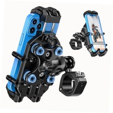 Motorcycle Phone Mount with Vibration Dampener  Secure Lock  Metal Arm 