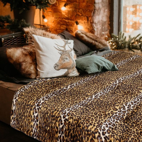 Leopard Printed Throw Blanket for Couch,Bed,Sofa, Soft Cozy 290GSM Classic Le... - Picture 4 of 7