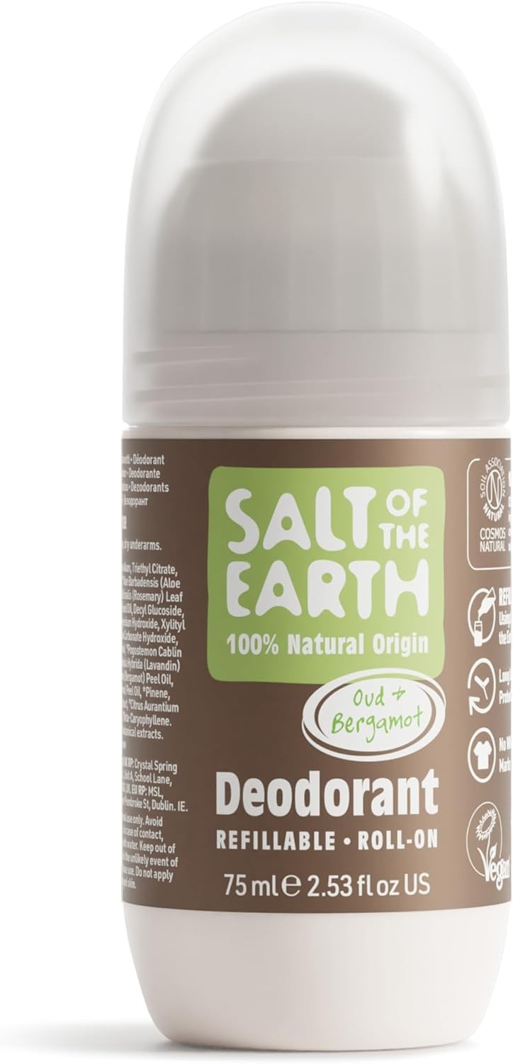 Salt of the Earth - Natural Refillable Roll On Deodorant - Oud & Bergamot - Veg