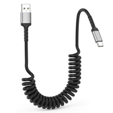 Carplay Cable 3ft Coiled USB A to USB C for Android Auto Fast Charging for